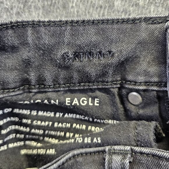 American Eagle Skinny Jeans Mens Size 28x32 Black Next Level Flex Stretch - Picture 6 of 11